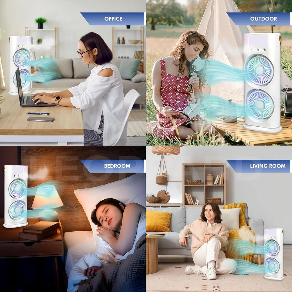 Electric Fan Desktop Double-head Powerful Air Cooler