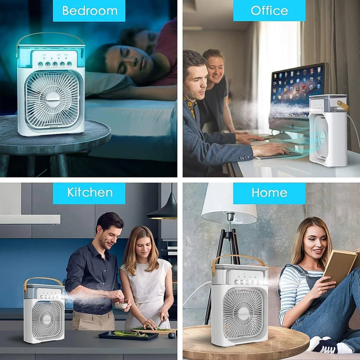 Portable Air Conditioner Fan 7 Color Changing Light (Big 1 Pc)